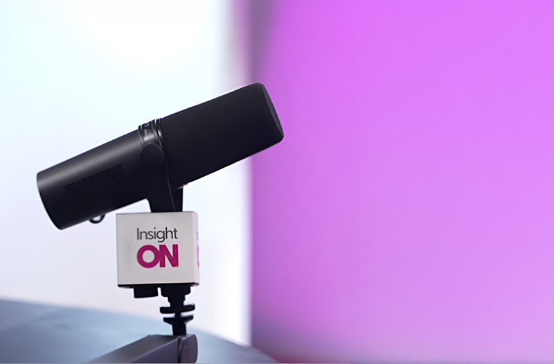 Close up of podcast microphone