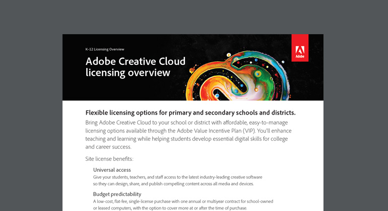 Article Adobe Creative Cloud for education Image