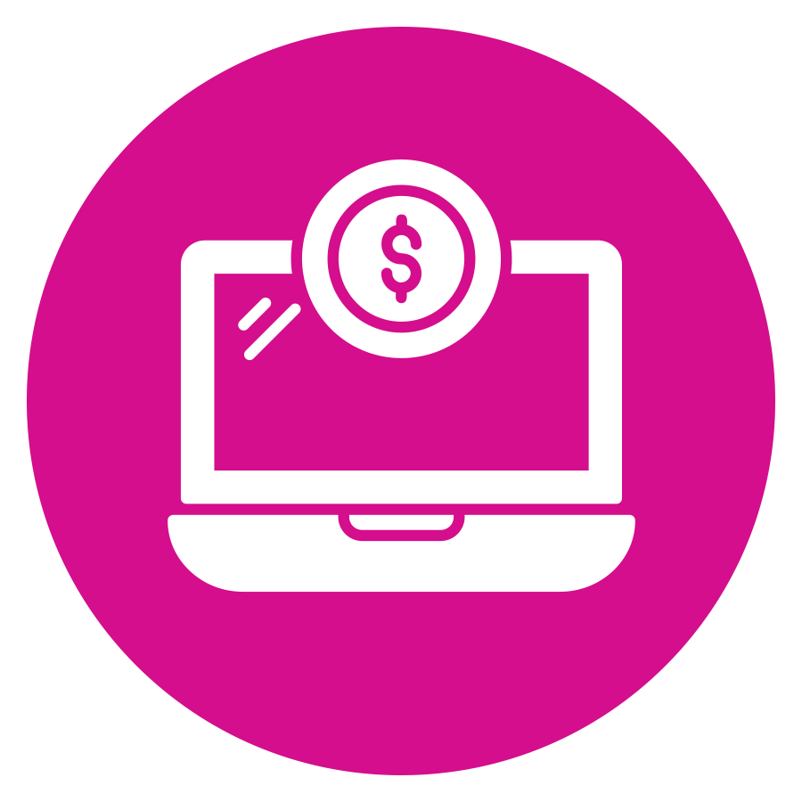 Business professionals viewing graphs on desktop computers