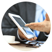 Close up of tablet device