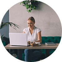 Woman working remote