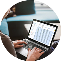 Person using a laptop