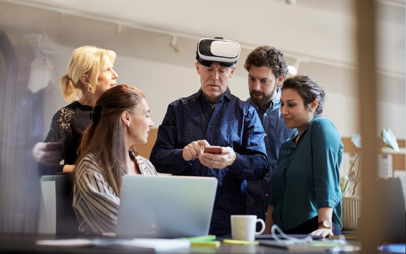 Professionals having a conversation