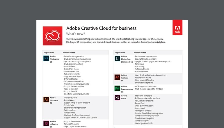 Adobe Creative Cloud for Business Thumbnail of Creative Cloud for Business datasheet available to download below