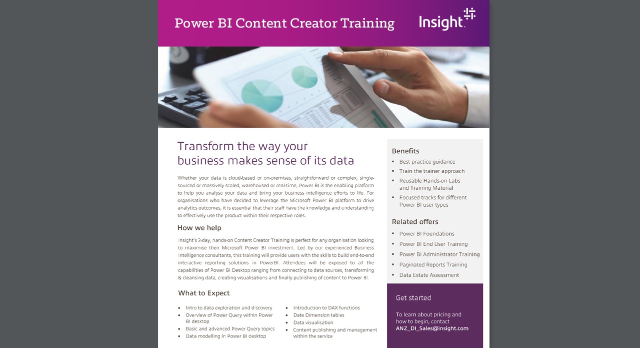 LandingPage Power BI Content Creator Training LandingPage Power BI Content Creator Training