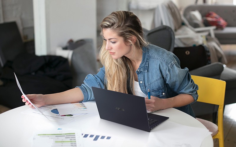 Professional working on laptop