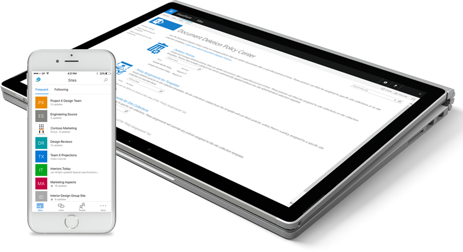 Business woman accessing companies SharePoint Online site