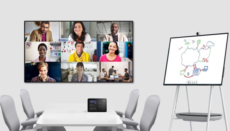 Female expert showing details with her client