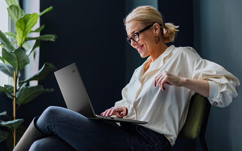 Ultimate productivity Woman using laptop