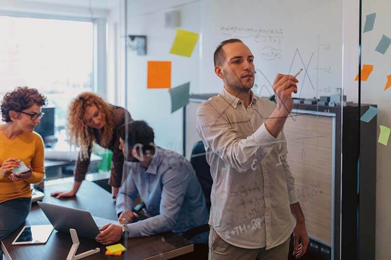 UX team brainstorms new digital experience for client